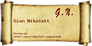 Gion Nikolett névjegykártya
